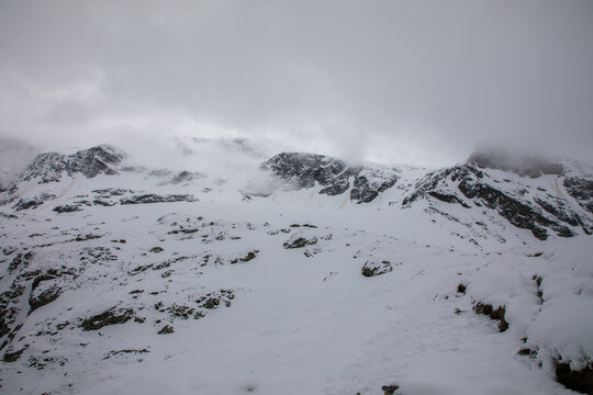 White Mountain Tops in Fog