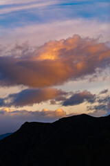 Dramatic clouds in the mountains