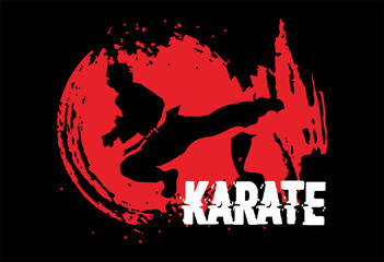 karate taekwondo kungfu silhouette kick and technic vector illustration logo  © irvan