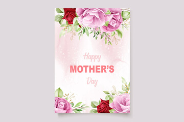 Mother's day card with elegant flowers