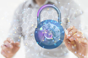 Information technology protected with firewall, secure access and encryption against cyber