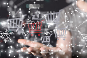 Shopping Cart Flat Design E-Commerce Icon