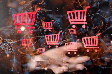 Shopping Cart Flat Design E-Commerce Icon