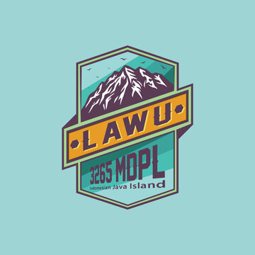 Mountain Logo. The mountain originating from Indonesia is named Mount Lawu. with a height of 3,265 meters	