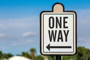 An image of a one way road sign in Florida

