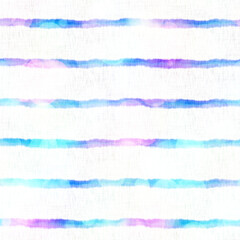 Seamless seventies tie dye stripe bokeh texture. Hippie summer wavy striped repeat background with ink dyed effect.