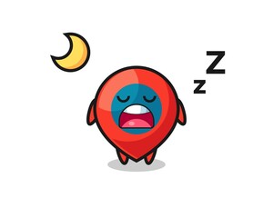 location symbol character illustration sleeping at night
