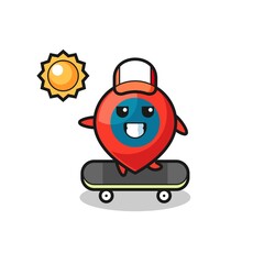 location symbol character illustration ride a skateboard