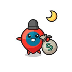 Illustration of location symbol cartoon is stolen the money