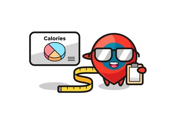 Illustration of location symbol mascot as a dietitian