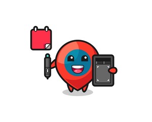 Illustration of location symbol mascot as a graphic designer