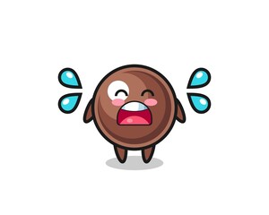 tapioca pearl cartoon illustration with crying gesture