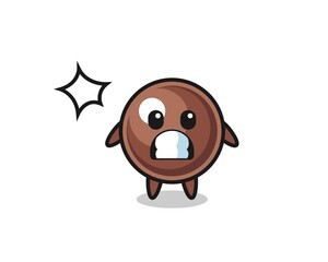 tapioca pearl character cartoon with shocked gesture