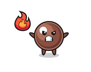 tapioca pearl character cartoon with angry gesture