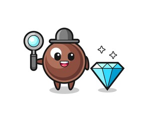 Illustration of tapioca pearl character with a diamond