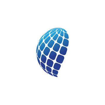 3D digital globe logo design. icon vector illustration. This logo is suitable for global company  world technologies and media and publicity agencies