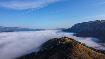 Fototapeta na wymiar Romanian Mountains in Fog