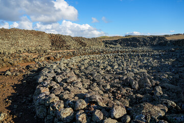 Mo'okini Heuiau in the north of Big Island, Hawaii - Ruins of a temple of the Hawaiian religion in...