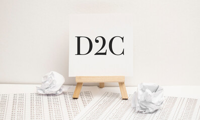 D2C concept - colorful sticky notes with word d2c on the white background.