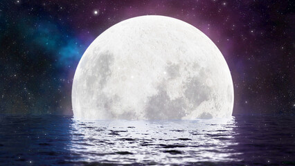 Obraz premium full moon over the sea