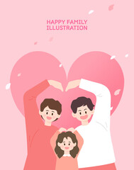 An illustration of a harmonious family month. 
