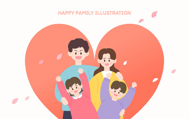 Fototapeta na wymiar An illustration of a harmonious family month. 
