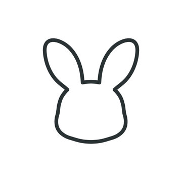 recommend clip art: Bunny head silhouette line art icon