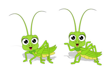 cute grasshopper animal cartoon graphic