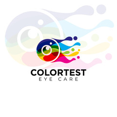 colortest eye care logo, modern creative fulcolor eyeball vector