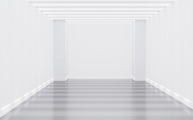 Fototapeta na wymiar White empty room, 3d rendering.