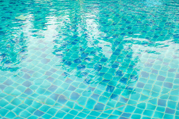 background texture of blue water in swimming pool