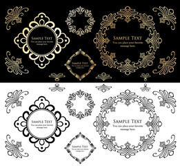 春の植物モチーフのフレームセット。ビンテージフラワー。装飾デザイン。流行りのあしらい