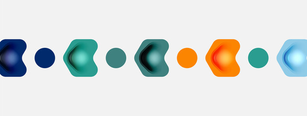 Color arrow shapes on white backdrop. Minimal geometric abstract background. Vector illustration for wallpaper banner background or landing page