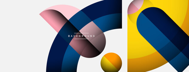 Trendy shapes, color minimal design composition, lines and shadows for wallpaper banner background or landing page