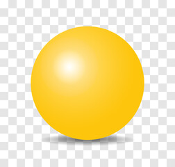 Shiny yellow ball sphere on transparent background. - obrazy, fototapety, plakaty