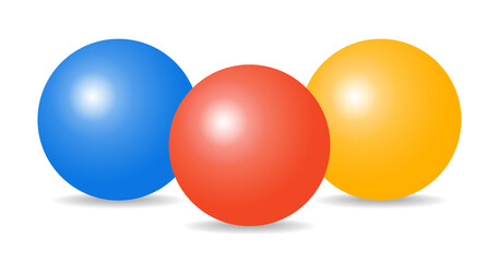 Ball sphere collection. 3d circle geometric shape isolated on white background.