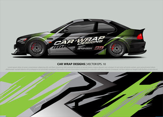 Race car wrap design vector for vehicle vinyl sticker and automotive decal livery
