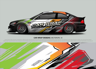 Race car wrap design vector for vehicle vinyl sticker and automotive decal livery
