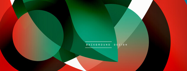 Fototapeta premium Creative geometric wallpaper. Minimal abstract background. Circle wave and round shapes composition vector illustration for wallpaper banner background or landing page