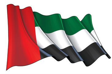 Waving Flag of United Arab Emirates