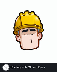 Construction Worker - Expressions - Affection - Kissing with Closed Eyes