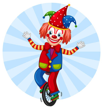 recommend clip art: Colourful clown cartoon character