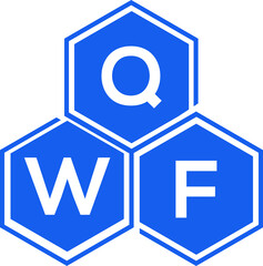 QWF letter logo design on White background. QWF creative initials letter logo concept. QWF letter design. 