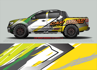 Car wrap decal design vector. abstract Graphic background kit designs for vehicle, race car, rally, livery, sport car