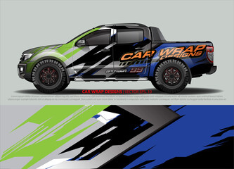 Car wrap decal design vector. abstract Graphic background kit designs for vehicle, race car, rally, livery, sport car