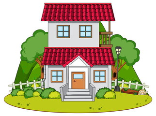 Naklejka premium A simple house in nature background