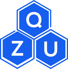 QZU letter logo design on black background. QZU  creative initials letter logo concept. QZU letter design.