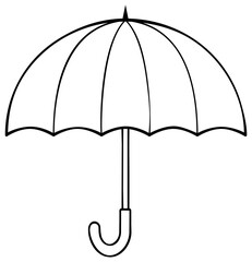 Umbrella outline icon. Coloring book page for children.