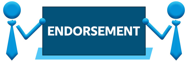 Endorsement Banner Symbols Left Right Blue 