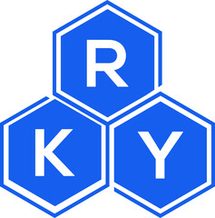 RKY letter logo design on black background. RKY  creative initials letter logo concept. RKY letter design.